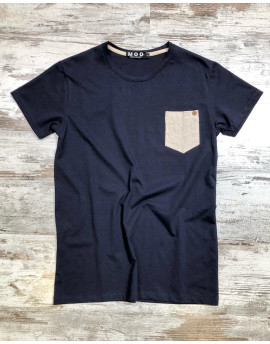 T-shirt taschino col. blu