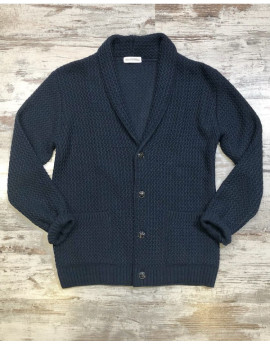 Cardigan  in maglia col. blu