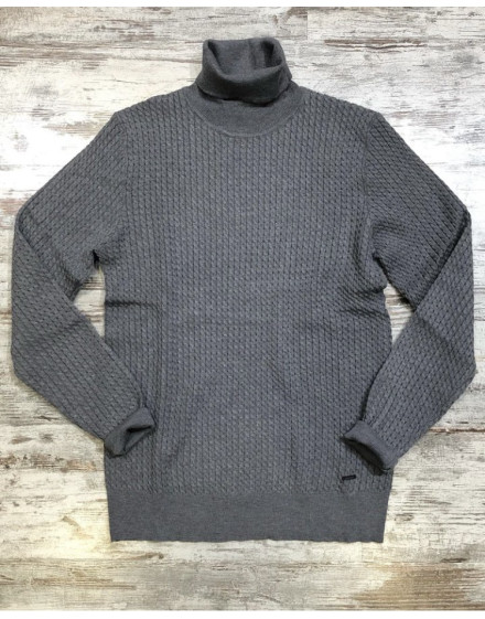 Maglia Gianni Lupo basic collo alto col. grigio