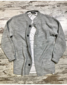 Cardigan giacca col. grigio perla