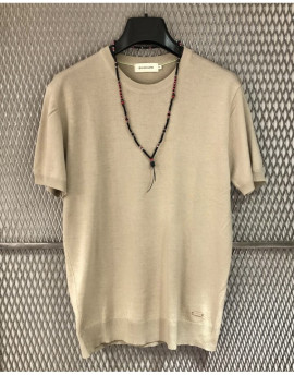 T-shirt Gianni Lupo in maglia col. beige