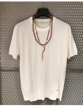 T-shirt Gianni Lupo in maglia col. bianco